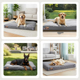 Sytopia 42 Inch Indestructible Dog Beds for Large Dogs, XL Chew Proof Dog Bed, Waterproof Pet Crate Pad with Chew-Resistant Removable Cover, Great for Indoor, Outdoor, Crate, Patio Use (Grey)