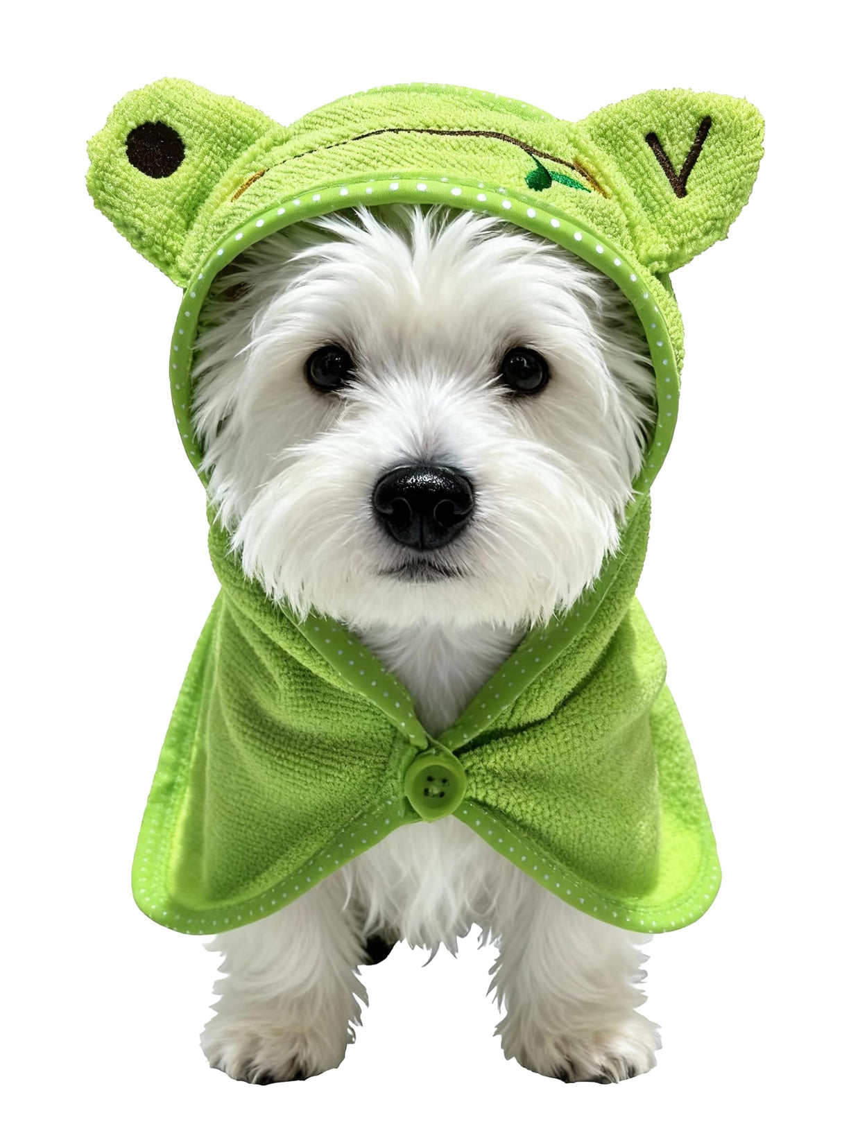 IOICYBF Dog Hooded Bathrobe Towel, Fast Drying Bath Towel Absorbent Warm Blanket Green M