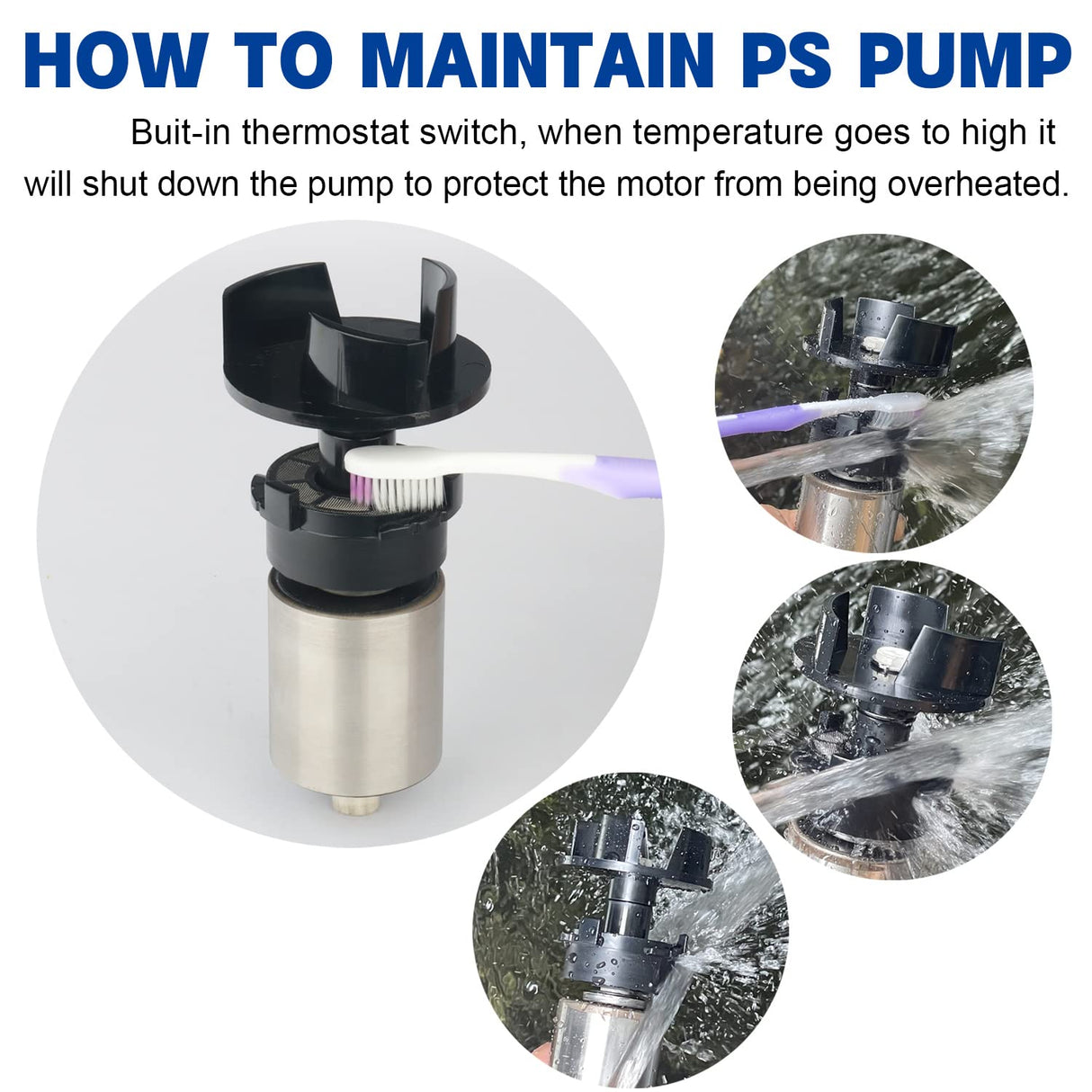 WaterRebirth (1700GPH-120W,UL listed) PS- High Flow Submersible Water Pump - Pond Pump - Submersible Pump - Water Fountain Pump - Aquarium Pump,PS-1700