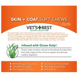 Vet's Best Skin & Coat Dog Supplements - Formulated with Vitamin E and Biotin to Maintain Dogs Healthy Skin and Coat - 50 Chewable Tablets
