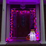 TW SHINE Purple and Orange Halloween Lights, 2 Pack 20FT 100 Count Incandescent Halloween Mini String Lights, Waterproof Halloween Decorations for Outdoor Indoor Patio Home Party Garden Yard Decor