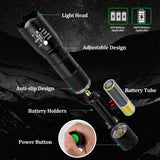 Zoomable LED Flashlights with 5 Modes 2Pack Christmas Stocking Stuffers Birthday Gifts for Men Him Dad Included Batteries Bright Tactical Torch High Lumens Outdoor Fishing Hiking Camping Essentials
