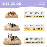 LE SURE Cute Orthopedic Dog Bed for Extra Large Dogs, XL Waterproof Chic Flat Pet Beds with Removable Washable Cover, Fuzzy Thick Egg Crate Foam Pet Mat for Indoor Use (44" x 32", Beige)