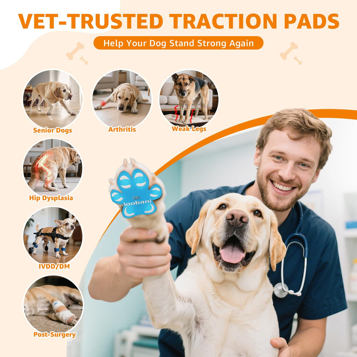 Paw Pads for Dogs Traction - Anti-Slip Sticky Dog Paw Protector Pads for Senior Dogs, Non Slip Adhesive Dog Paw Pads Anti Slip for Slippery Hardwood Floors to Prevent Slipping While Walking Running