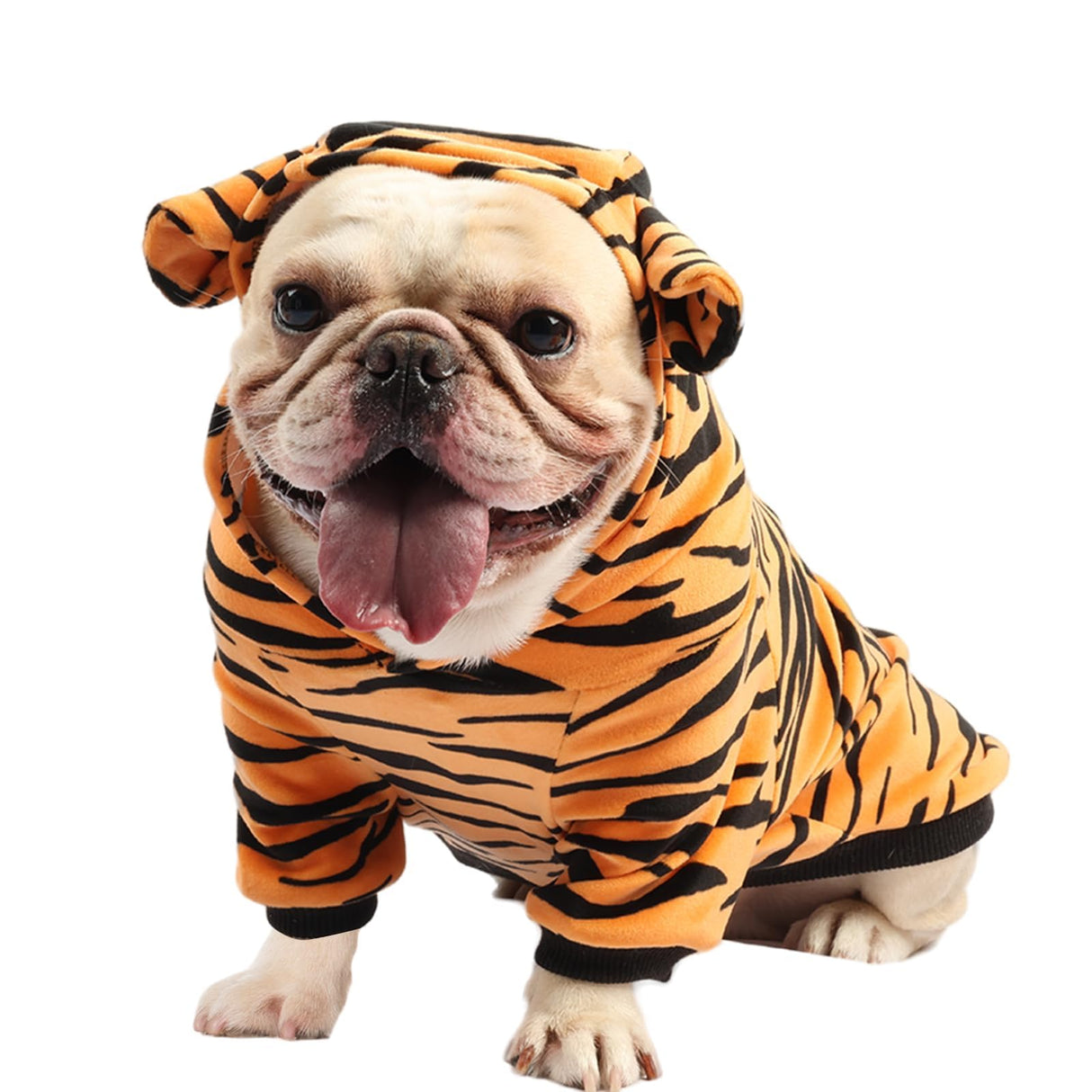 DELIFUR Dog Tiger Costume - Dog Funny Hooded Halloween Cosplay Funny Costume for Small Medium Dogs Pet Special Events Photo Props Accessories (Yellow, X-Large)