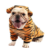 DELIFUR Dog Tiger Costume - Dog Funny Hooded Halloween Cosplay Funny Costume for Small Medium Dogs Pet Special Events Photo Props Accessories (Yellow, X-Large)