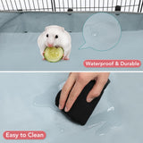 VISCOO 12 Panels Small Animal Playpen, 48" x 24" x 16" Pet Playpen with Waterproof Mat, C&C Cage for Guinea Pigs, Puppy Play Pen, Bunny Playpen, Indoor Outdoor Portable Metal Wire Yard Fence