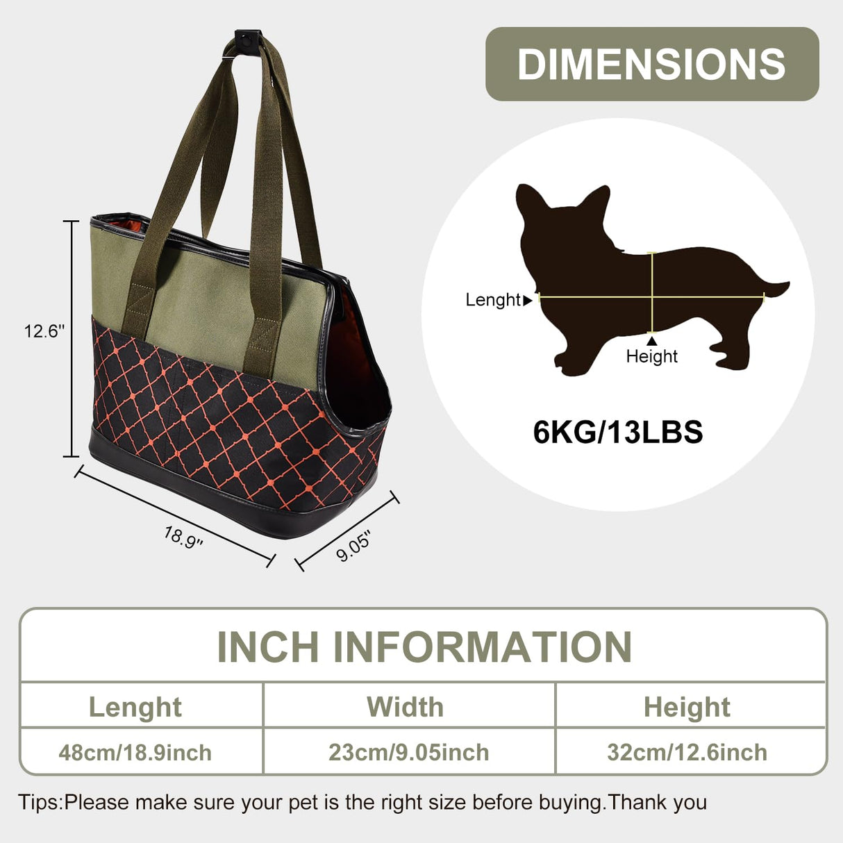 GOOPAWS Dog Purse Carrier for Small Dogs, Soft-Sided Tote Bags with Pocket Dog Travel Supplies Portable Dog Sling with Anti-Slip Bottom