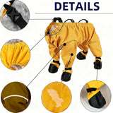 Snow Suit for Dogs with Attached Boots, Full Body Dog Snowsuit with Attached Boots, Dog Rain Suit withBoots, with Suspenders Waterproof DogWinter Snow Coat Jacket Anti-Slip Dirty-Proof (Blue, M)