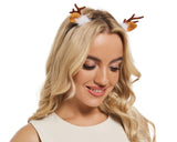 DS. DISTINCTIVE STYLE Deer Antler Headband Reindeer Fawn Horn Hair Accessories for Christmas