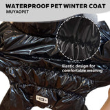 MUYAOPET Waterproof Pet Clothes for Dog Winter Warm Jacket Coat Dog Hooded Jumpsuit Snowsuit(XXL, Black)