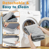 Large Dog Car Seat, Dogs Car Bed for Large Dogs Under 60 lbs or 2 Small Breeds, Comfortable Dog Booster Carseat with Memory Foam Thick Cushion, Detachable & Washable Pet Bed for Backseat, Grey