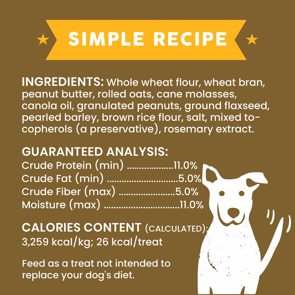 Cloud Star Wag More Bark Less Oats & Grains Crunchy Dog Treats, Peanut Butter, 3 lbs. Bag