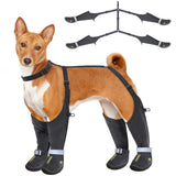 Idepet Dog Suspender Boots, Anti-Slip & Fall Waterproof Tall Shoes Legging for Small Medium Dog, Adjustable Suspender Boots for Winter Snow Rain Hiking Paws Protector 6