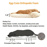 Doimier Calming Dog Beds for Medium Large Dogs, Orthopedic Cushion Plush Large Pet Bed Lounge with Washable Cover, Anti-Anxiety Soft Fluffy Faux Fur Fits up to 60 lbs Pets (Oval, Beige 40"x30")