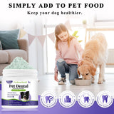 TTsiya Dog Teeth Cleaning Powder, Pet Dental Powder -Dental Care, Dogs Breath Freshener with Probiotics for Tartar & Reduces Plaque & Bad Breath Teeth Cleaning for Small, Medium, Large Dogs 100g