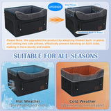 PetsHome Dog Car Seat for Small Dogs, Detachable Washable Pet Booster Seat with Storage Pocket, Breathable Mesh, Safety Leash, Adjustable Straps for Small Pets Up to 25lbs-Black