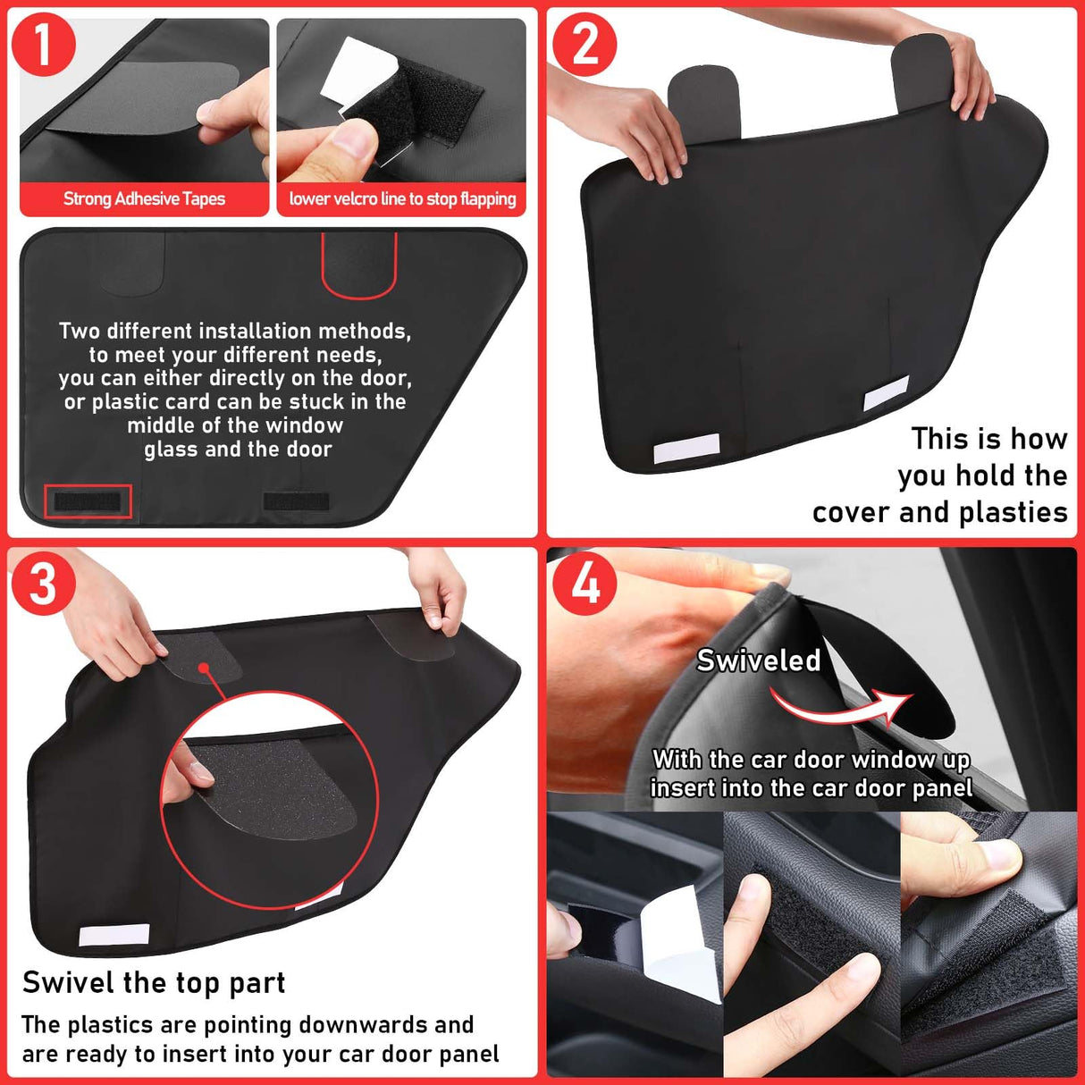 ALEIFLE 2PCS Car Door Protector for Dogs,Waterproof, Anti-Scratch, with Mesh Pockets for Snacks & Toys，Vehicle Door Protectors for Cars, Trucks, SUVs