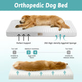 COZY KISS Big Dog Bed for Giant Dogs, Rectangular XXL Orthopedic Dog Beds Extra Large, Foam Anti-Slip Bottom Pet Mat with Washable Removable Cover, Suitable for Pet Up to 150 lbs, 54x44x4 inch, Grey
