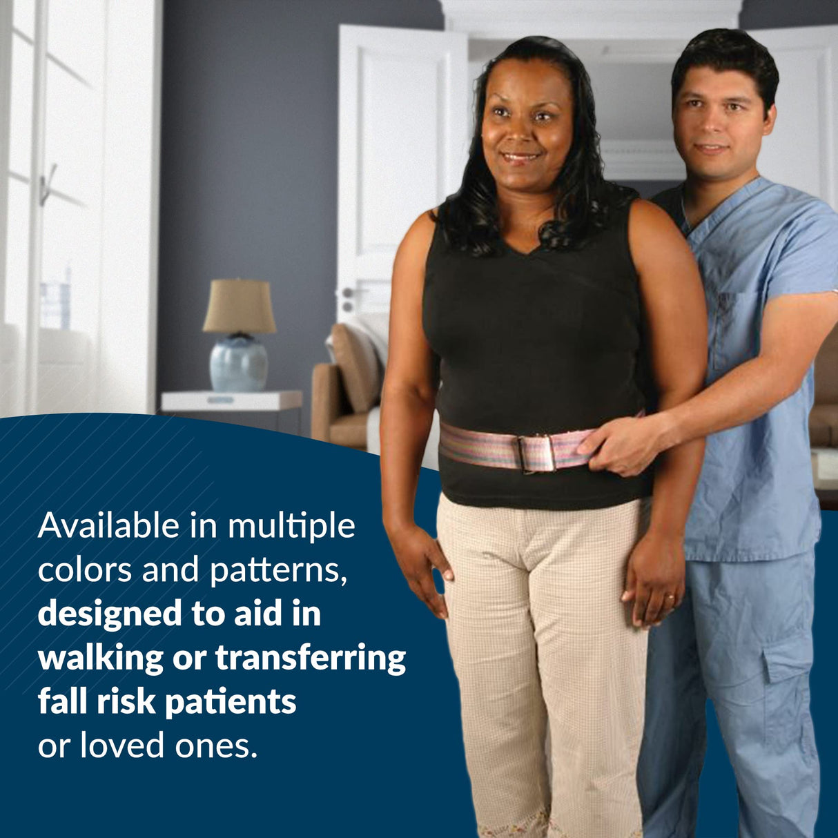 TIDI Posey Gait Belt, Pastel, 54” – Walking Belt & Gait Belt – Quantity: 1 – Medical Supplies for Nurses, Physical Therapy & Home Care (6531)