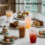 25 Pack - 16 oz Plastic Cups with Lids and Straws, Clear Iced Coffee Cups with Lids, Disposable Cups with Lids for Cold Drinks, Iced Tea, Milkshakes, Smoothies - Durable & BPA Free