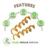 Nature Gnaws Bully Stick Springs for Dogs 7-8" (6 Count) - Long Lasting for Aggressive Chewers - Natural Curly Beef Dog Chew Bones - Rawhide Free