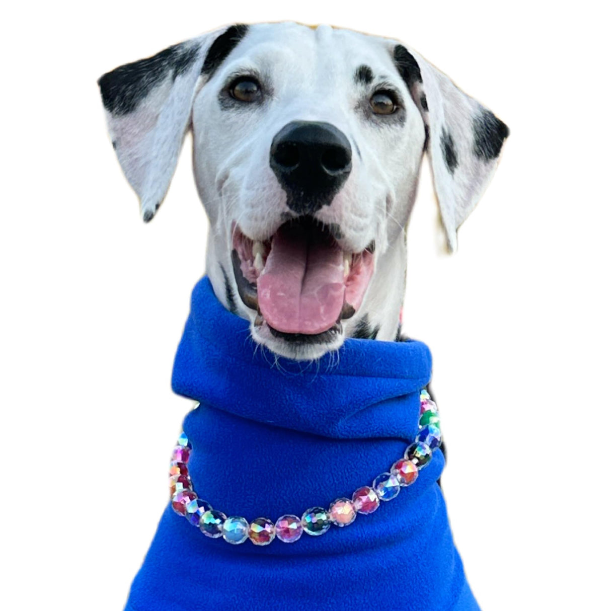 Adjustable Dog Necklace with Elegant Sparkling Colorful Crystal Pearl Beads,Perfect for Parties,Birthdays,Soft and Comfortable, Handmade (18 inches - 20 inches)
