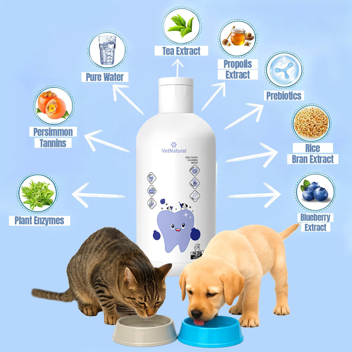 PawBright Dental Plus, Dog Dental Plus Water Natural, Odorless & Flavorless Formula to Fight Tartar Promote Healthy Gums, Easy Daily Use for All Pet 1pcs (8.45oz)