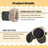 LUZGAT Dog Boots Paw Protectors,Small Dog Winter Boots Shoes,with Anti-Slip Sole and Plush for Warm Snow Outdoor Walking,Pack of 8(Black+Pink,Size 7)