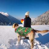 VIVAGLORY Snowrap Dog Coat, Jacket with Harness Hole, Dog Coat for Winter & Cold Weather, Fluffy Warm Fleece Lined Reflective Water Resistant for Puppy, M, Northeast Florals-Green