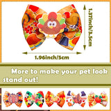 JpGdn 50pcs/25pairs Fall Thanksgiving Dog Hair Bows with Rubber Band Bulk Autumn Fall Topknot Bowknot for Puppy Doggy Cat Yorkies Small Medium Boy Girl Animals Grooming Accessories