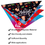 JpGdn 30Pcs/Pack Adopt Me Dog Bandanas Bulk with Paw Print Stitching Hemming Selvedge Sewing Scarves for Small Medium Foster Animals to Look for Homes or Adoption
