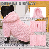 KOOLTAIL Fuzzy Dog Sweater Hoodie for Small Medium Large Dogs, Soft Fleece Pet Clothes Sweatshirt with Leash Hole, Warm Winter Dog Sherpa Jacket Snuggie Cold Weather Coat for Puppy Cats Girl, Pink L