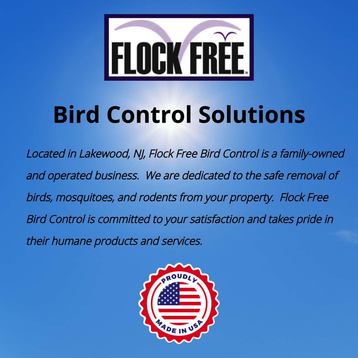Bird Repellent Spray, Residential Bird Problem Solution by Flock Free Bird Control, 4 oz Concentrate