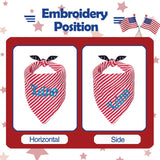 Personalized 4th of July Dog Bandana Embroidered Name Custom Neckwear Dog Scarf for Small Medium Large Dogs Cats Pets Birthday Gift