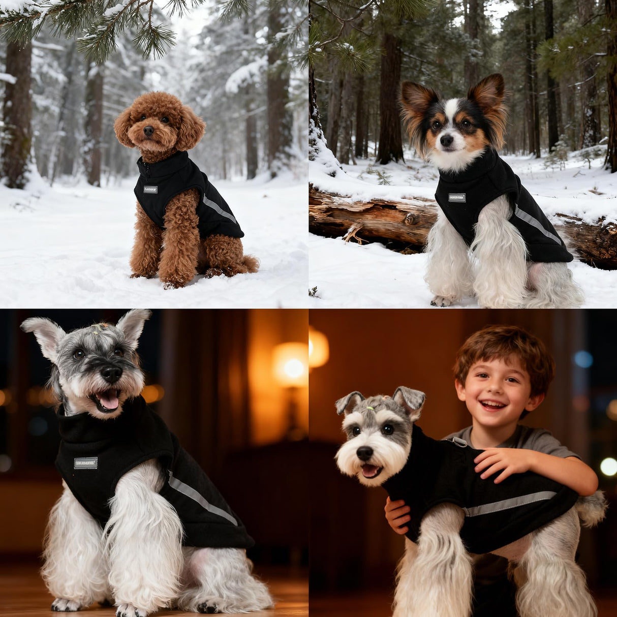 EXPAWLORER Dog Fleece Vest Jacket Sweater for Small Medium Large Dogs, Cold Weather Winter Coat Hoodie with Leash D-Ring and Zipper, Reflective Warm Sleeveless Puppy Clothes for S M L Boys Girls Cats