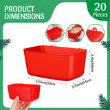 Zhehao 20 Pcs Bird Cage Cups Chicken Feeder Waterer Cups 18 oz Pigeon Feeder Plastic Poultry Wire Cage Hanging Rooster Chicken Water Bowl for Pet Bunny Gamefowl Poultry(Red)