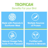 Hagen Tropican Lifetime Formula Parrot Food, 4 lb. - Hari Parrot Food with Peanuts & Sunflower Seeds and Balance Nutrition Levels