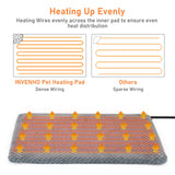 INVENHO Pet Heating Pad, Waterproof Adjustable Temperature Dog Cat Heating Pad with Timer, Indoor Pet Heated Pad for Cats Dogs Electric Pads for Dogs Cats, Pet Heated Pad (L: 35" x 24")