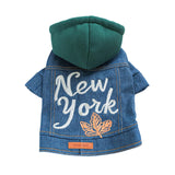 Dog Lapel Denim Vest Jacket Puppy Classic Jean Shirt Clothes Small Dogs Girl Boy Vintage Costume Dog Cat Stylish Denim Coats Chihuahua Yorkie Clothes Christmas Holiday Birthday Dog Outfits