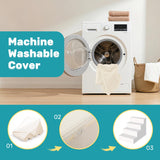 Dog Stairs for Bed, Extra Wide 4-Step Dog Steps for High Bed, High-Density Foam Pet Stairs with Non-Slip Removable Washable Cover for Small Pets, 18" H, Beige