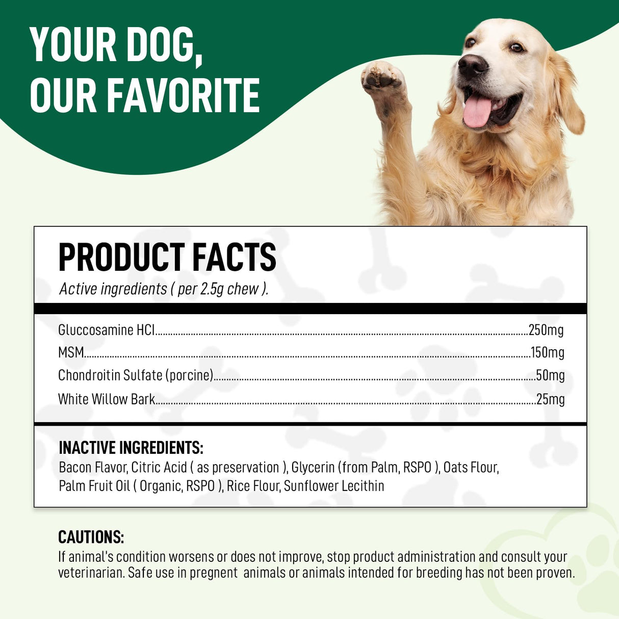 My Dog Sanctuary 120 Chews Hip and Joint Supplement for Dogs - Glucosamine, Chondroitin & MSM,Dog Joint Supplement - Mobility, Flexibility & Cartilage Support - Bacon Flavor