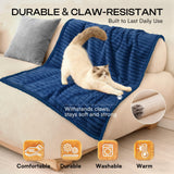 Luciphia Waterproof Dog Blanket for Medium Large Dogs Ultra-Soft Calming Cut Pile Flannel Throw Durable & Warm Furniture Protection for Couch Car Pet Blanket Machine Washable Deep Navy,M(57''x40'')