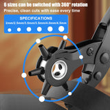 Diyife Professional Leather Hole Puncher, Full Set Punch Tool Kits for Belt, Watch Band, Shoe, Crafting, Handbag Straps, Fabric, with Extra Punch Plates and Ruler, Multi Hole Sizes Make - Blue