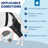 Joypig Dog Rear Leg Sleeve to Stop Licking: Soft Recovery Wrap for Hind/Back Leg Wounds, TPLO ACL Surgery, Surgical Sleeve for Small Medium Large Dogs, Cone Alternative (Left-XS,Glossy Black)
