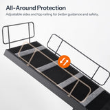 HOOBRO Dog Ramp for Bed, 63 Inch Long Dog Ramp for Couch and Bed, Pet Ramp with Non-Slip Mat and Safety Side Rails, 4 Height Adjustable up to 33 inch, for Small/Large/Old Dogs, Black BK16PT03