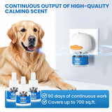 Yirr Dog Calming Diffuser, 4 in 1 Dog Pheromones Calming Diffuser, Relaxing Pheromone for Dogs Relief Stress Anxiety Reduce Aggression Barking, Help Train Dog to Pee, 1 Diffuser 3 Refill(48ml)