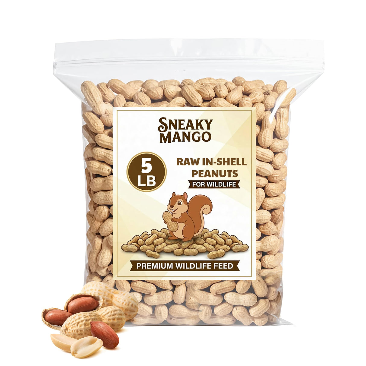 Premium Quality Raw Peanuts in Shell - 5 Pounds – All-Natural Food for Squirrels, Deer, Birds, and Other Wildlife Animals – Grown in The USA for Healthy Nutrition