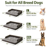 Casa Paw Orthopedic Dog Beds for Large Sized Dogs, Waterproof Egg Crate Foam Large Dog Couch Beds with Comfy Bolster 36x27Inch, Washable Pet Beds with Removable Cover and Nonskid Bottom, Dark Green