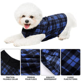 Pedgot 6 Pieces Warm Fleece Vest With Leash Ring - Dog Sweatshirt Winter Pet Clothes Plaid Pullover for Puppy Small Dogs Cat, Large